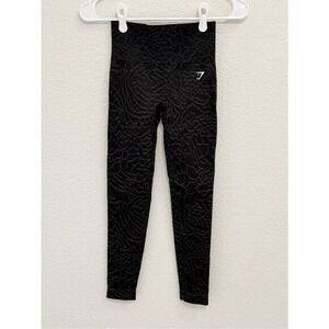 Gymshark Adapt Animal Seamless Leggings Black Grey High Waisted XS B2A2W